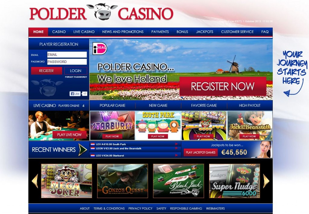 Polder casino screenshot
